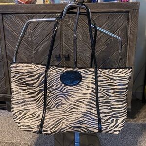 Chico’s Zebra Pattern Tote with Black Trim